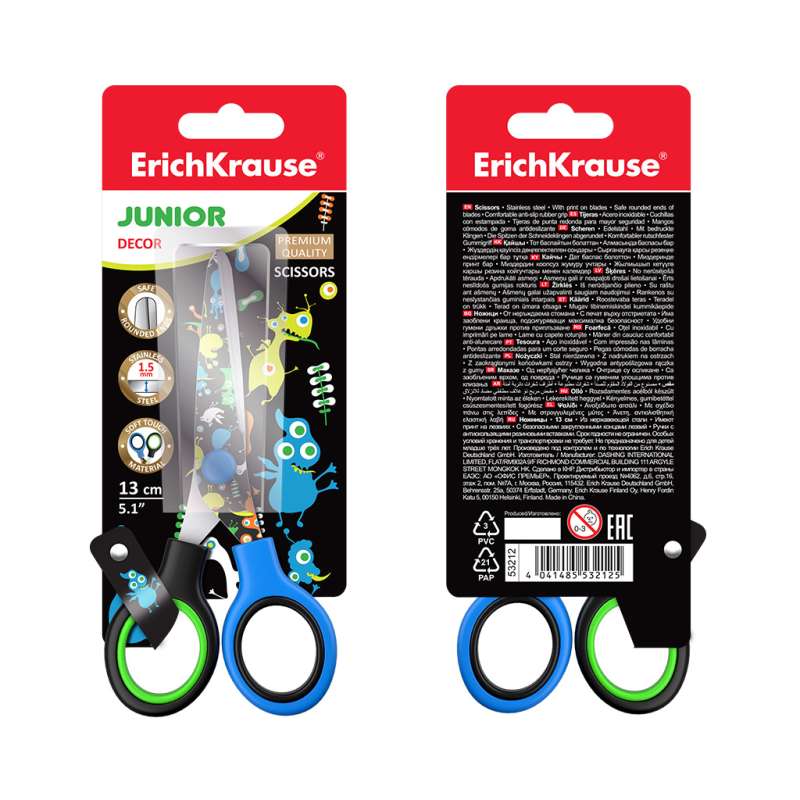 ErichKrause Junior Decor Funny Monsters Scissors, 13 cm