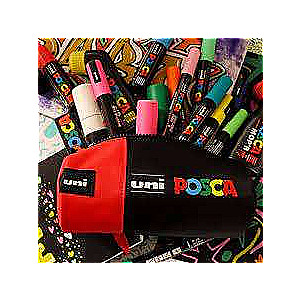 UNI Posca Tube Pencil 1-compartment 200x85mm, red-black