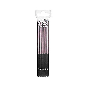 Set of Candles - Platinum 6 pcs, purple color 14.5 cm