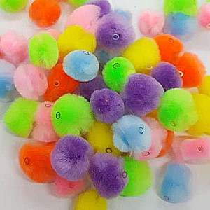 Decor for creativity - pompom beads, 60 pcs, mix