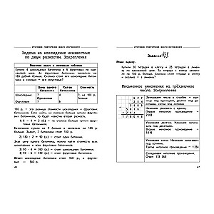 Complete Yearly Course of Mathematics in Tables and Diagrams: 4th Grade