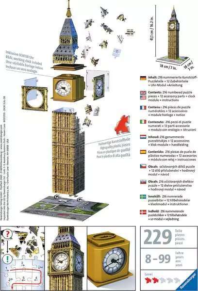 3D Puzzle Big Ben with Clock
