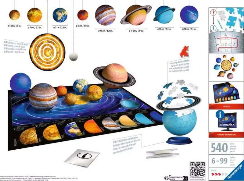 3D puzzle 540 Solar system