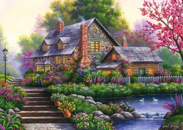 Puzzle 1000 Romantic Cottage