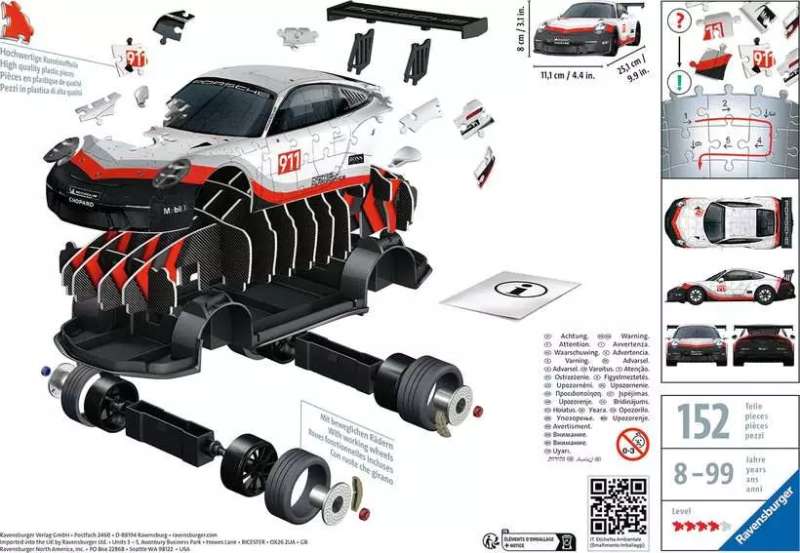 3D Puzzle 152 Porsche 911 GT3