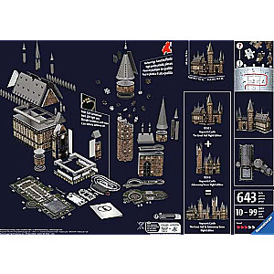 3D Puzzle Harry Potter Hogwarts Castle Night