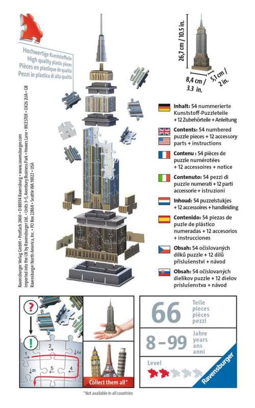 3D puzzle 54 Mini Empire State Building