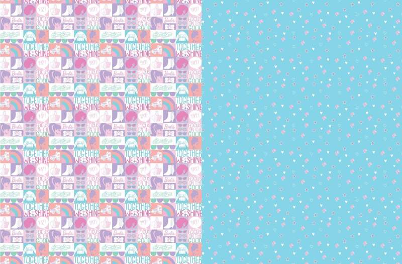 Colored paper with patterns. Barbie