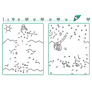 Learning to Count to 50. Connecting Dots, Drawing and Coloring