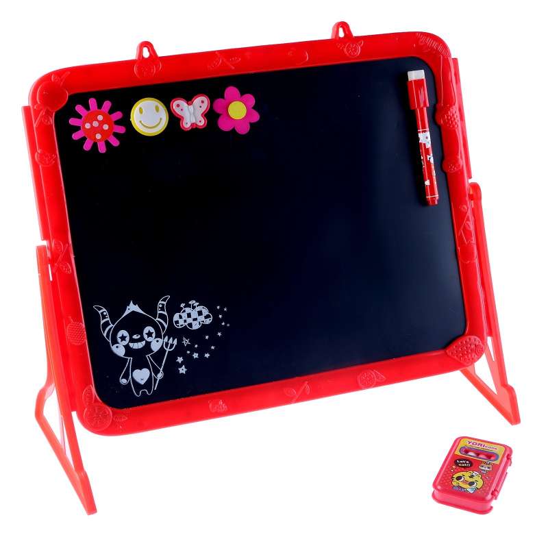 Double-sided magnetic drawing board with stand