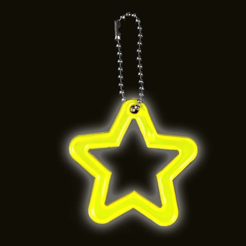 Reflective element contour star 5.5*5.5cm chain
