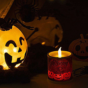 LED figure - Pumpkin Candle 10x7.5 cm, 2 LEDs