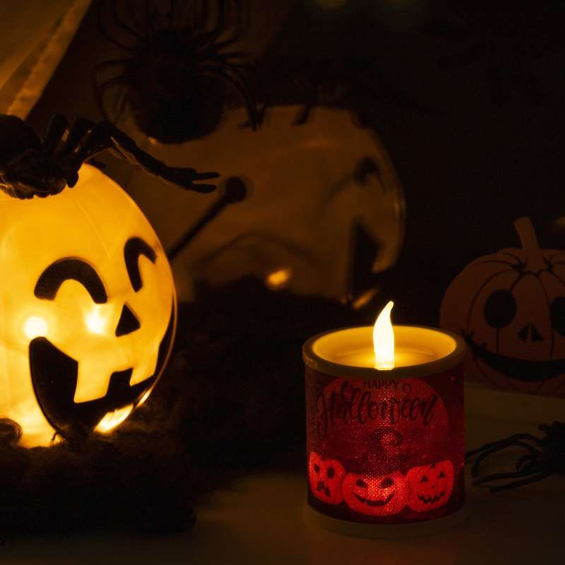 LED figure - Pumpkin Candle 10x7.5 cm, 2 LEDs