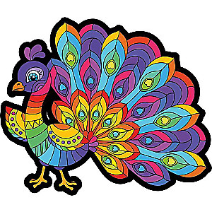 Wooden Puzzle - Peacock 64 pcs