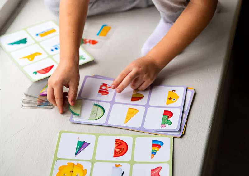 Educational game FarFarLand LOTO with transparent cards Half