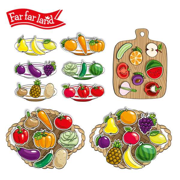 Educational Game FarFarLand VELCRO - Game with Velcro Fruits and Vegetables