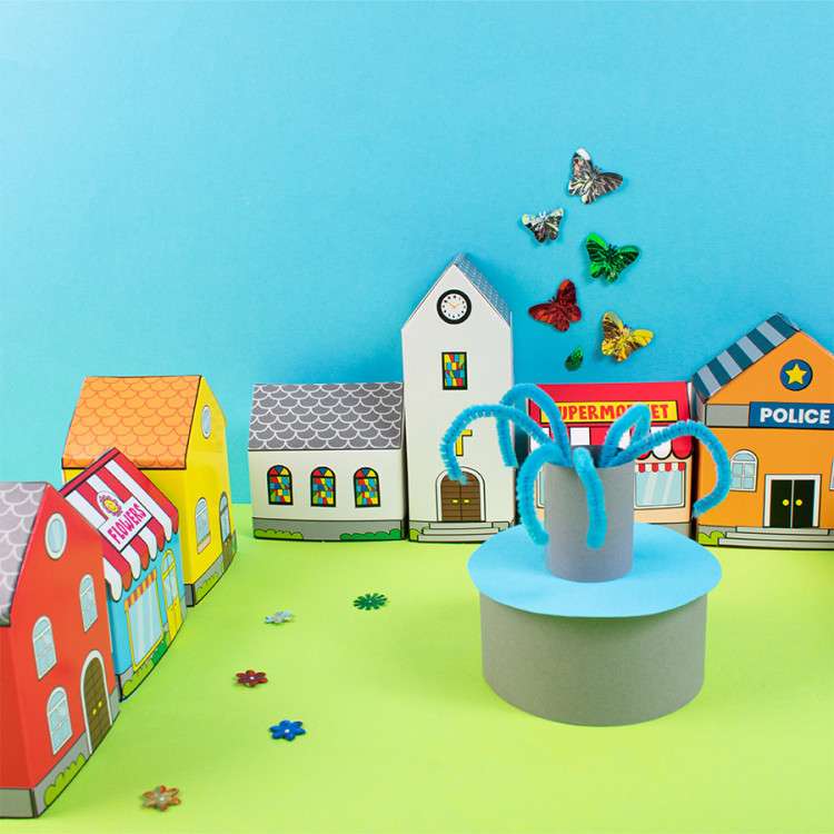 PLAYBOX Creativity Set Paper Houses 10 pcs.