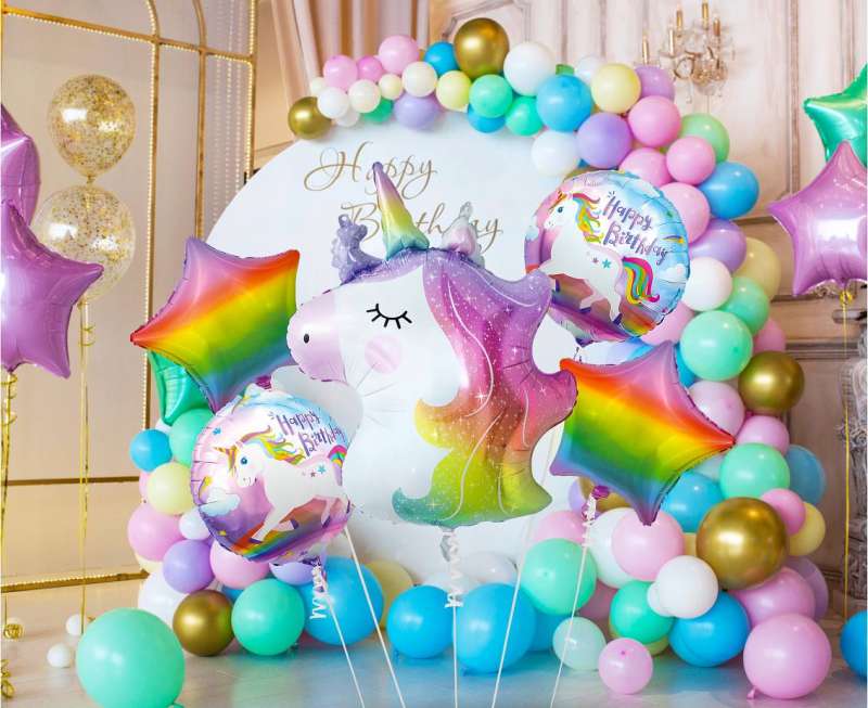 Foil balloon set 5 pcs. Unicorn
