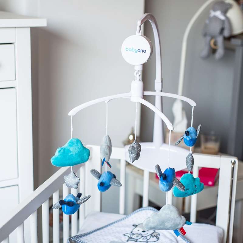 BABYONO Musical Carousel with Soft Toys 0m+ PLANES