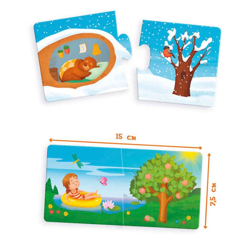Maxi-puzzles. Halves. Seasons. 24 pieces