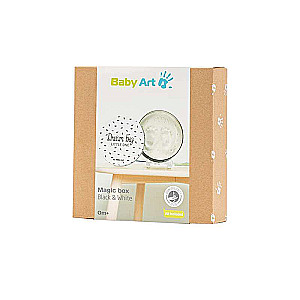 Baby Art Magic Box Round Black&White set for making baby footprints/handprints
