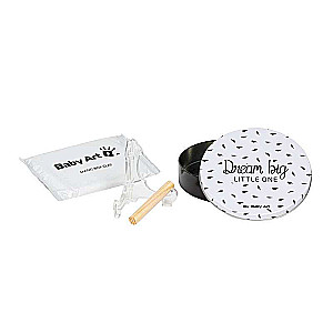 Baby Art Magic Box Round Black&White set for making baby footprints/handprints
