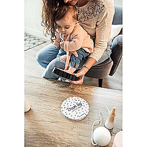 Baby Art Magic Box Round Black&White set for making baby footprints/handprints