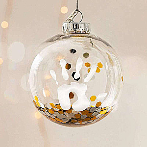 Baby Art Christmas Ball - set for making children's footprints / handprints, transparent