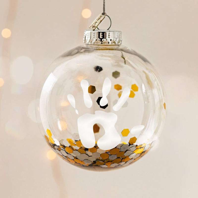Baby Art Christmas Ball - set for making children's footprints / handprints, transparent