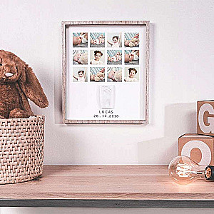 Baby Art First Year Print Frame set for making baby footprints/handprints, wooden