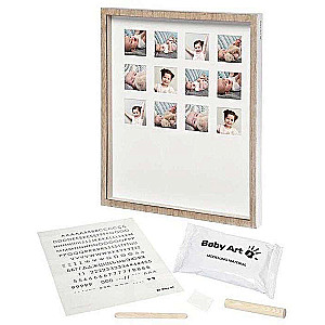 Baby Art First Year Print Frame set for making baby footprints/handprints, wooden