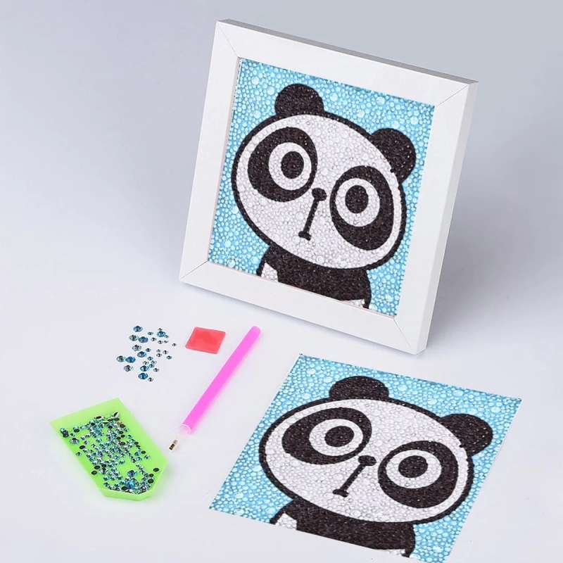 Diamond Mosaic 15x15 cm with Photo Frame Surprised Panda