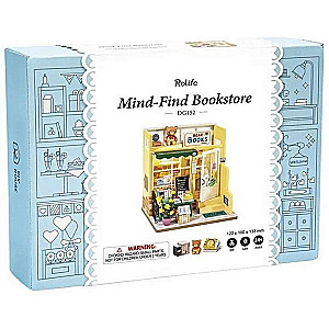 3D Folding Miniature ROBOTIME Bookstore with Bear