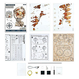 Wooden 3D Puzzle ROBOTIME Glowing Globe, 180 Pieces