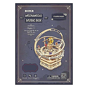 Wooden 3D Puzzle ROBOTIME-Music Box Starry Night, 84 pieces