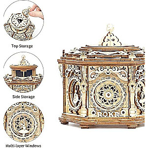 Wooden 3D Puzzle ROBOTIME - Music Box Secret Garden, 315 Pieces