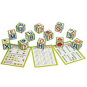 Smart cubes in a box. 12 pieces. Learning to read.