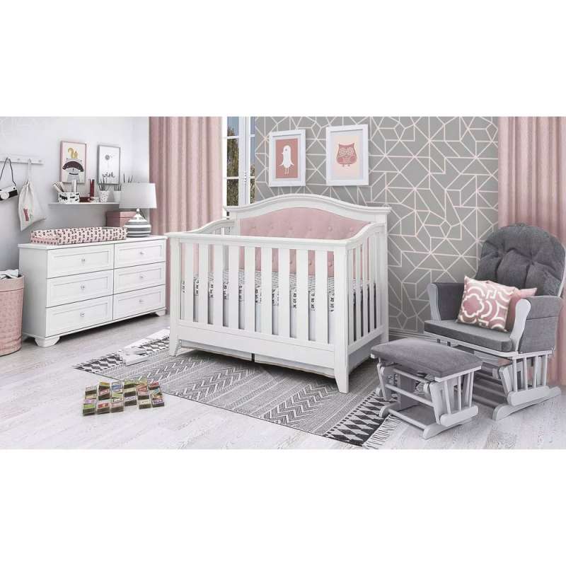 Children's crib MO-17 size 140*70, white-pink