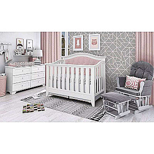 Children's crib MO-17 size 140*70, white-pink