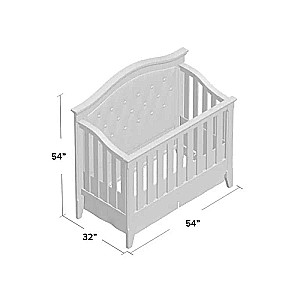 Children's crib MO-17 size 140*70, white-gray