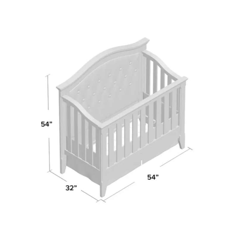 Children's crib MO-17 size 140*70, white-gray
