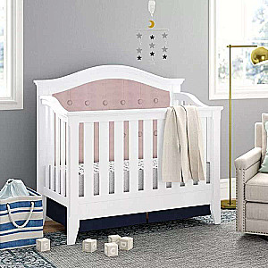 Children's crib MO-17 size 140*70, white-pink