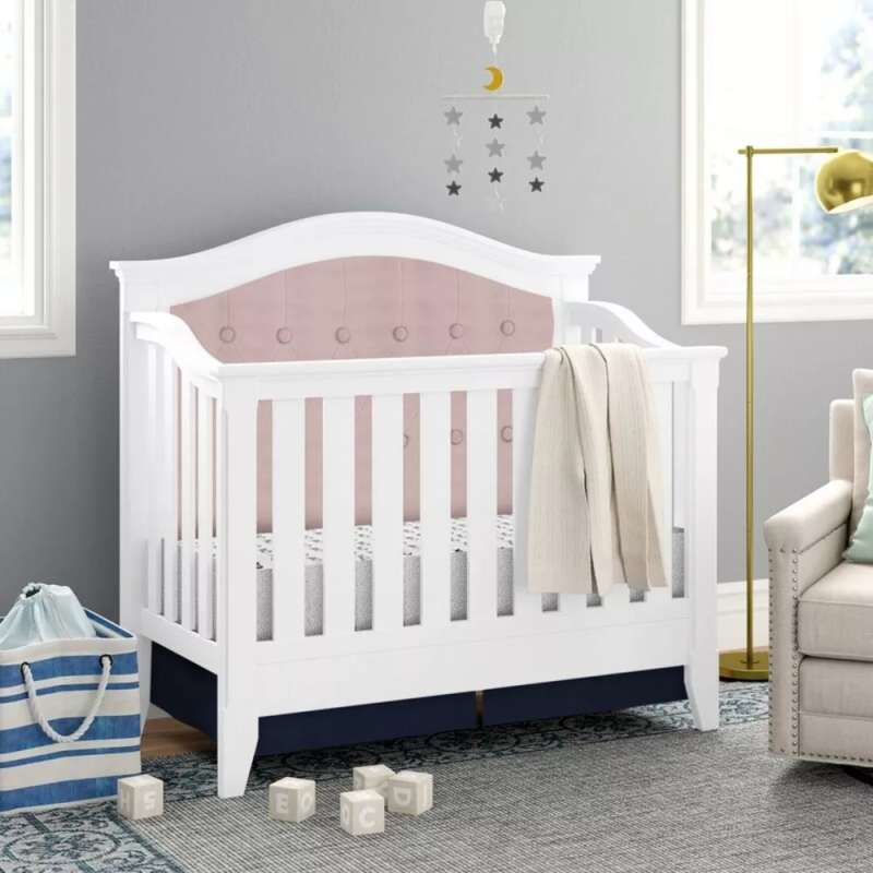 Children's crib MO-17 size 140*70, white-pink