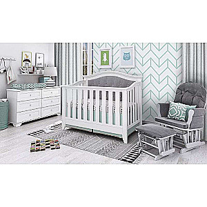 Children's crib MO-17 size 140*70, white-gray