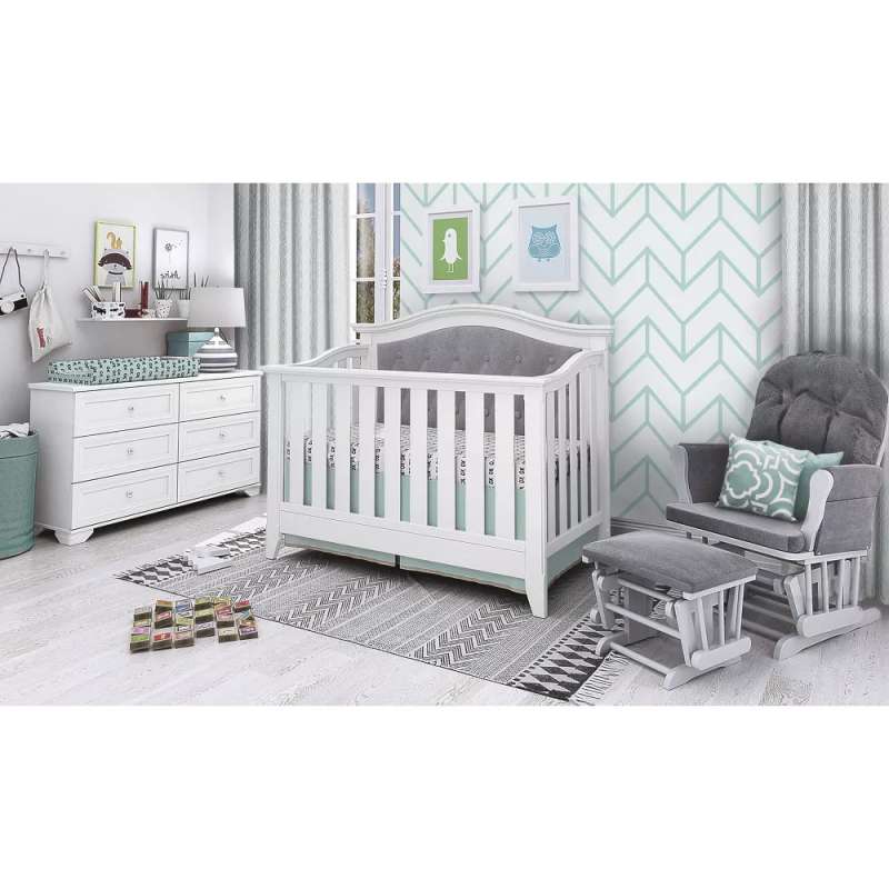 Children's crib MO-17 size 140*70, white-gray