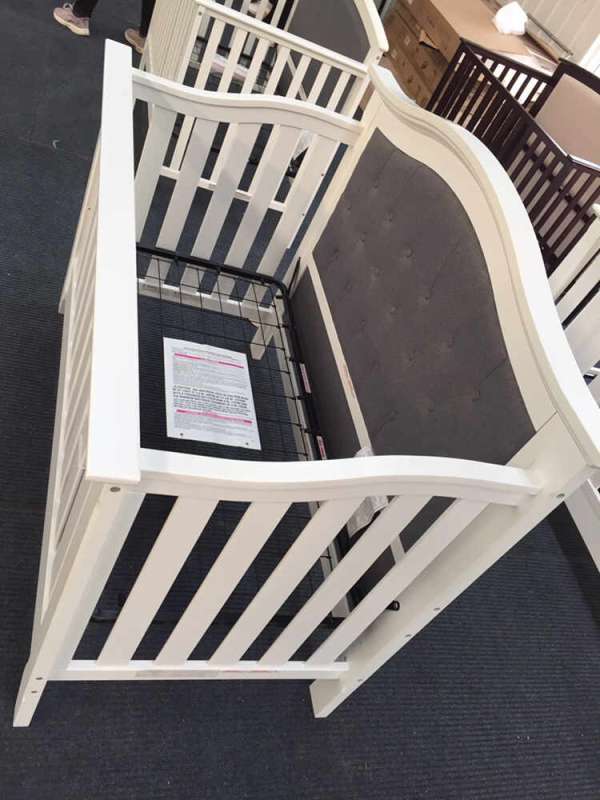 Children's crib MO-17 size 140*70, white-gray