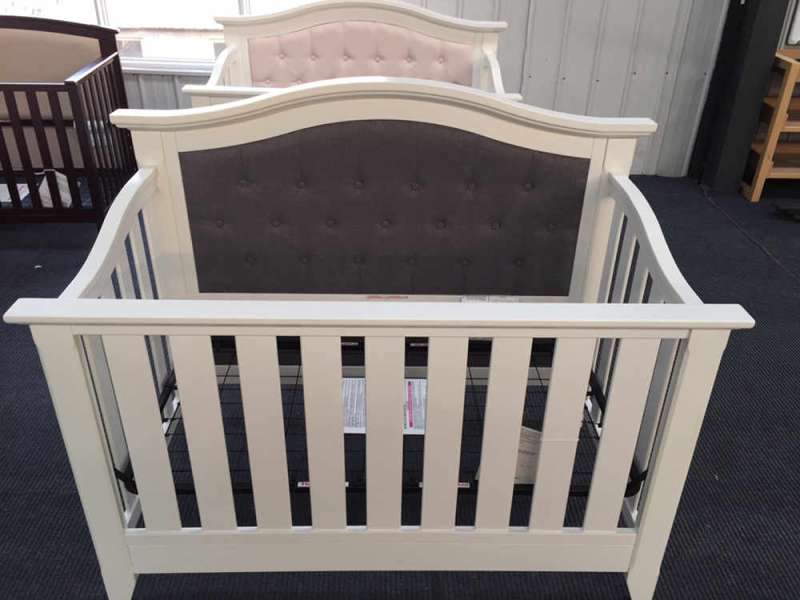 Children's crib MO-17 size 140*70, white-gray