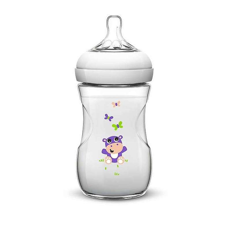 Philips Avent Feeding Bottle Natural Hippo 260 ml, 1M+