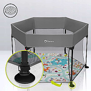 Lionelo Roel Grey Multicolor children's playpen