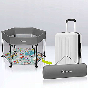 Lionelo Roel Grey Multicolor children's playpen